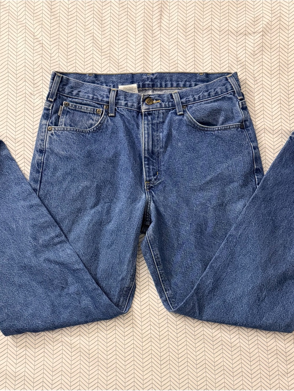 Carhartt Men's Blue Relaxed Fit Denim Jeans